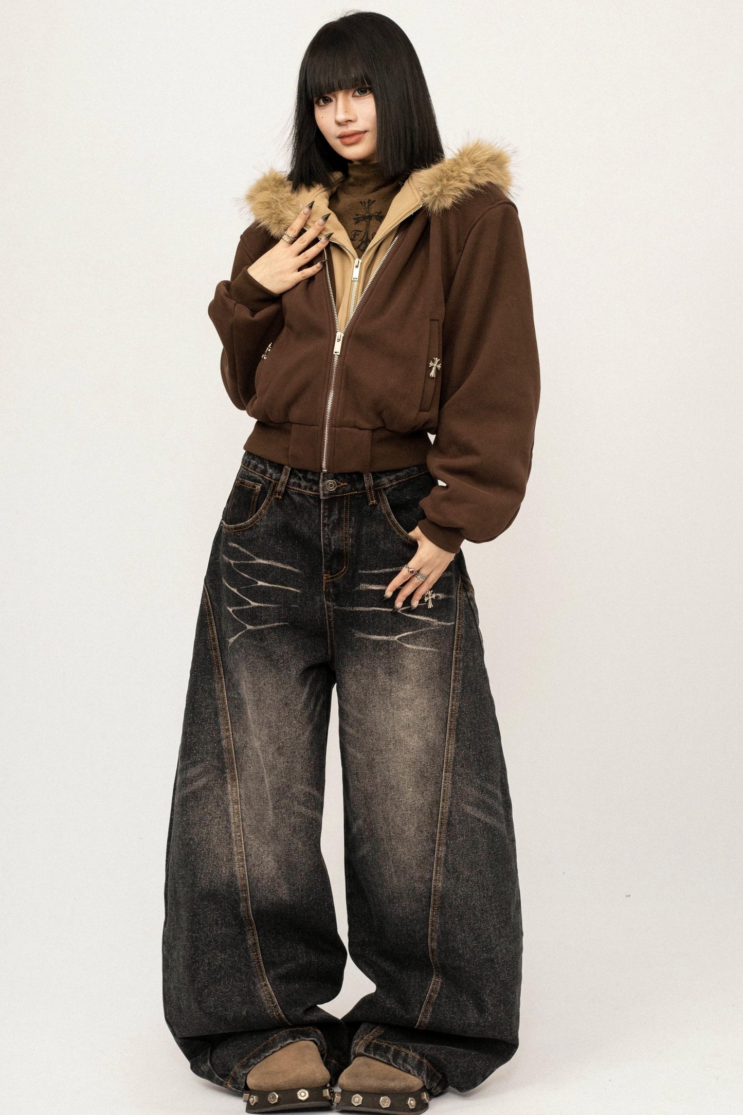 Retro Washed Velvet Jeans