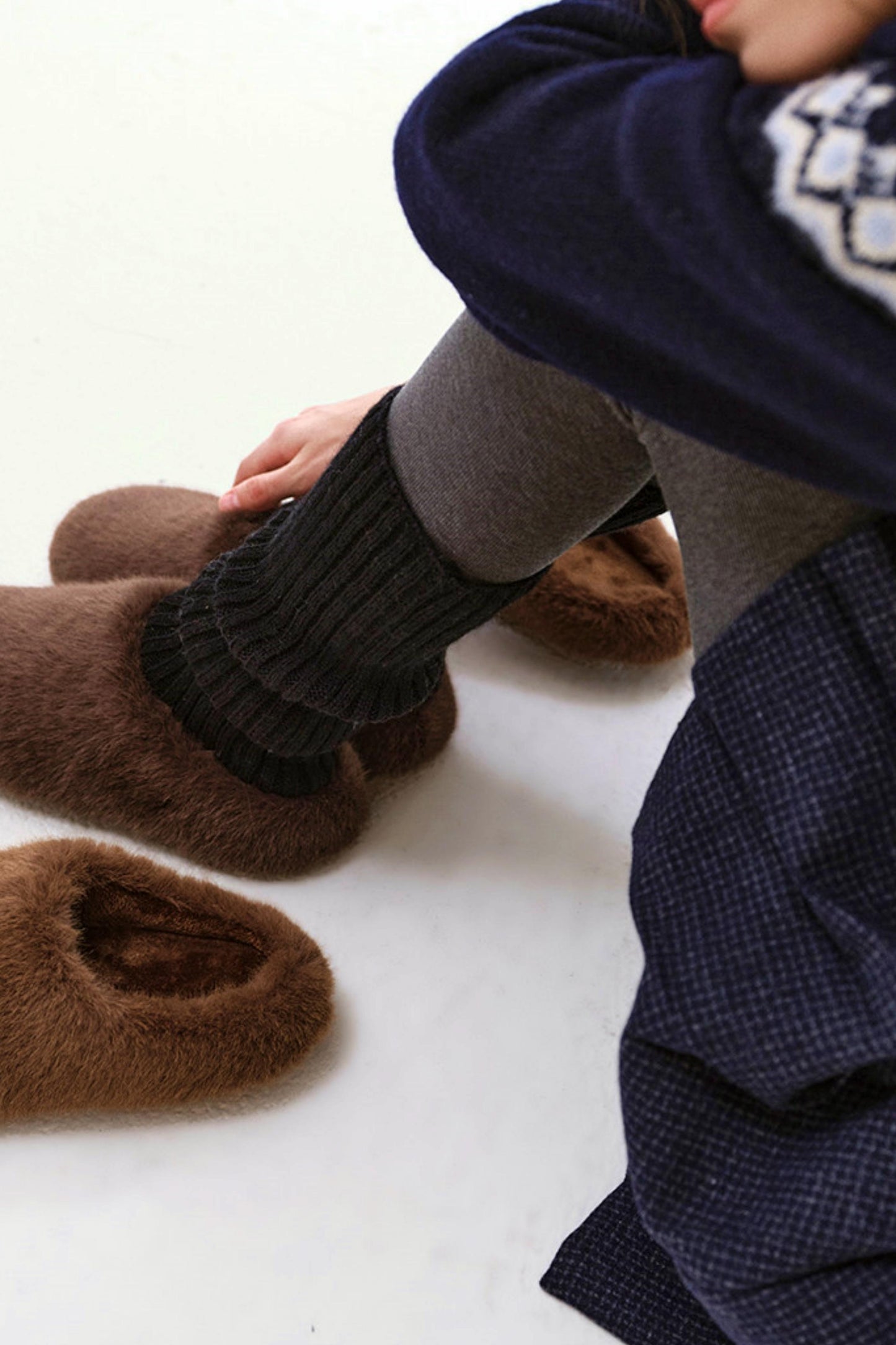 Retro Plush Winter Slippers
