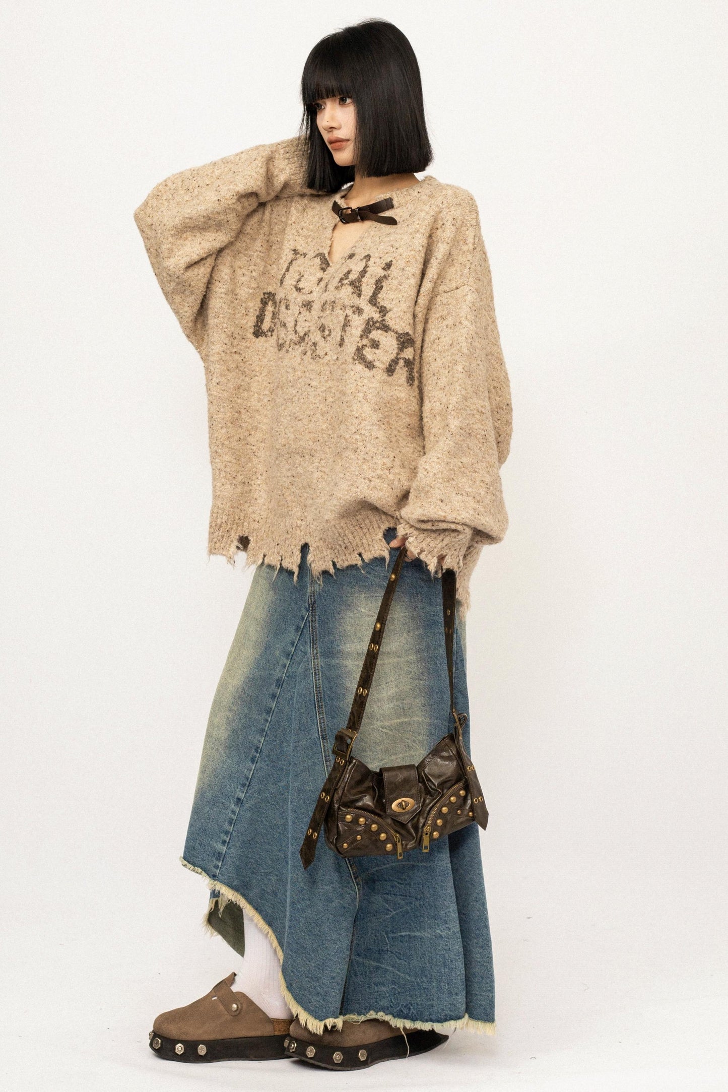 Retro Gray Knitted Sweater