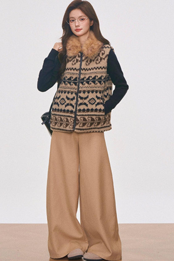 Fair Isle Lana Chaleco Conjunto