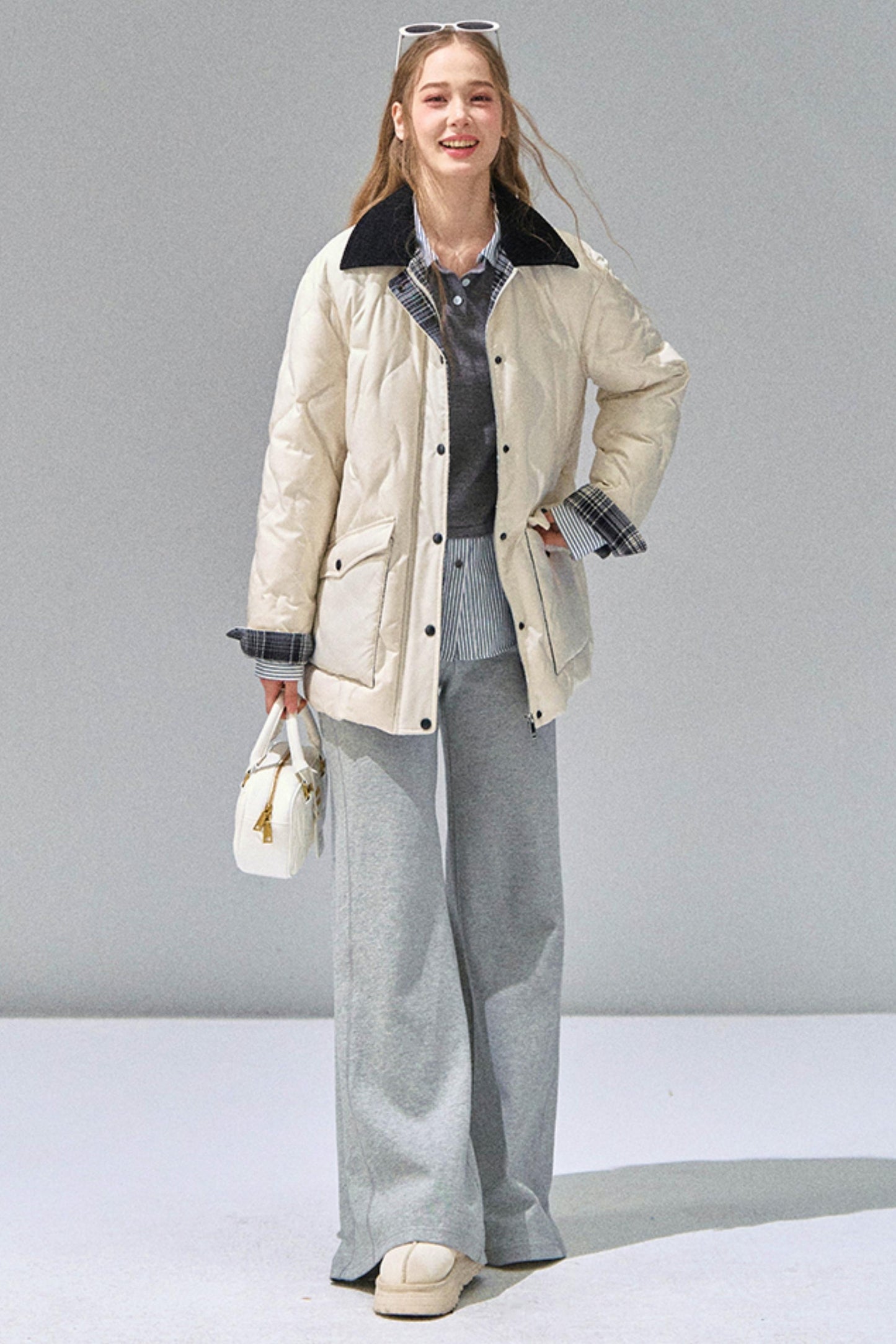 Grey Straight-Leg Sweatpants