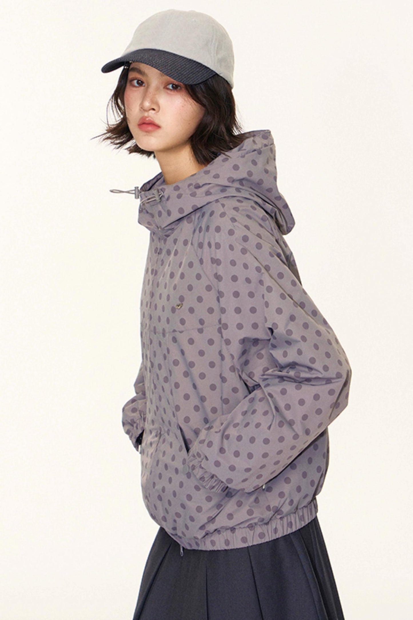 Autumn Polka Dot Hooded Jacket