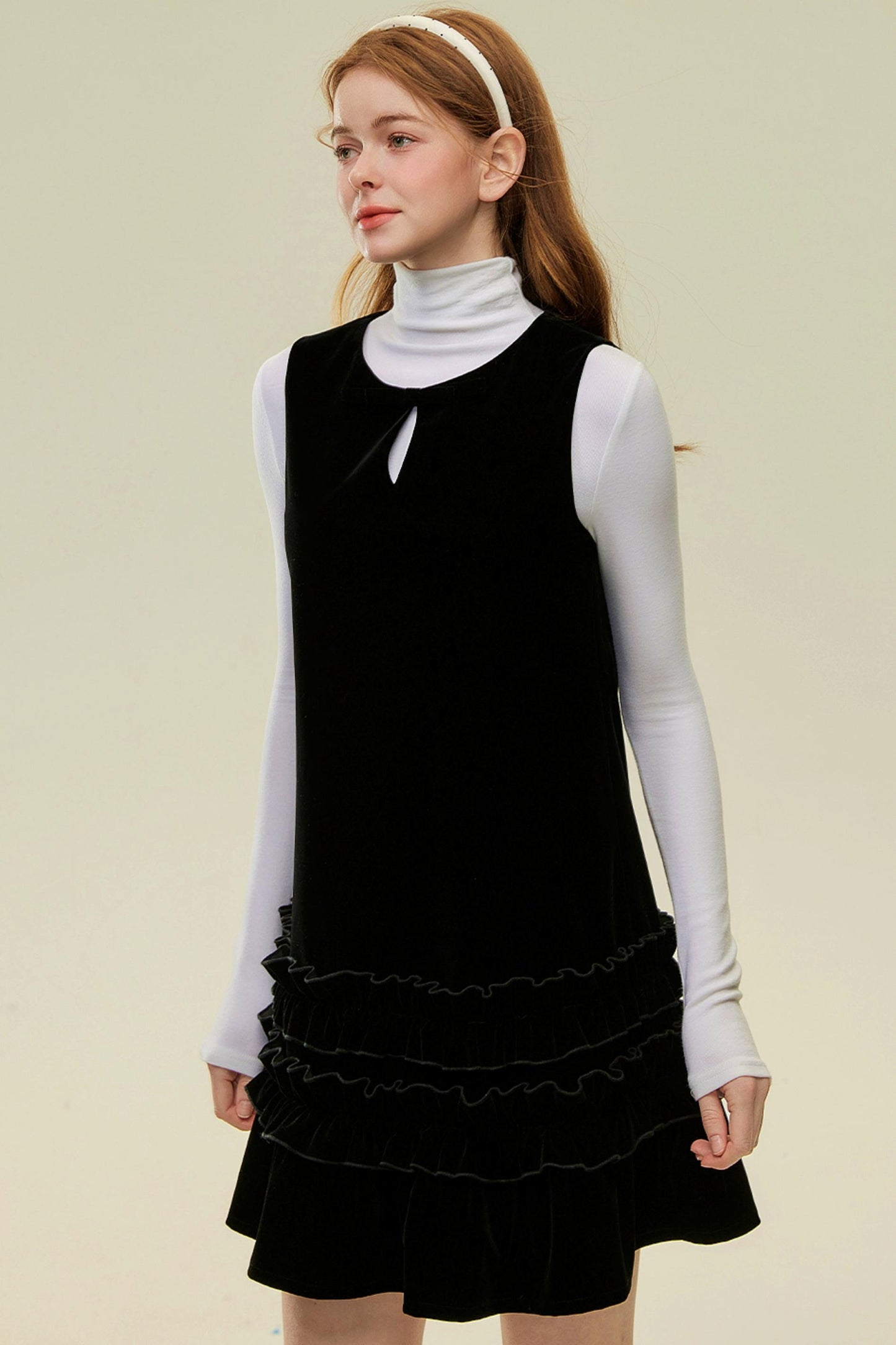 Velvet Lace A-Line Mini Dress