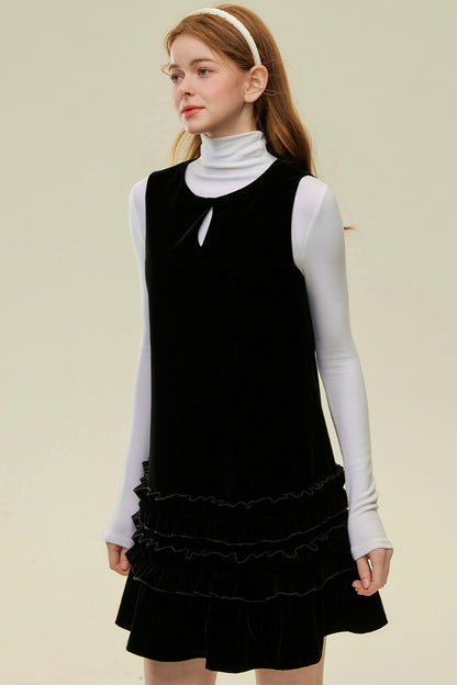 Velvet Lace A-Line Mini Dress