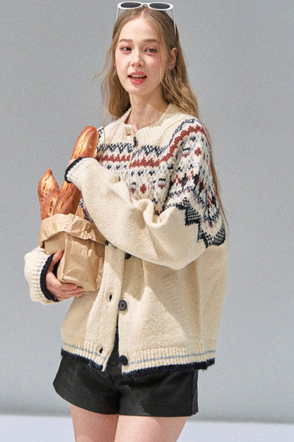 Luxury Fair Isle Sweater Jacket
