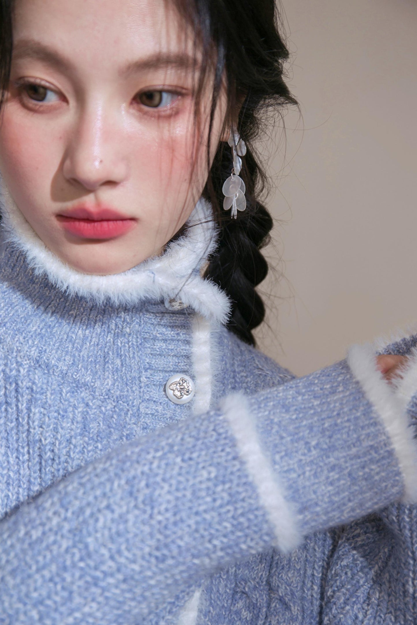 Floral Wool Suit Skirt Set-Up