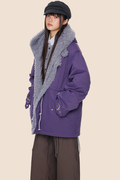 Furry Hooded Cotton Jacket