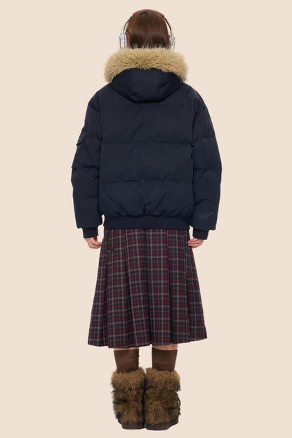 Large Fur Collar Hooded Jacket