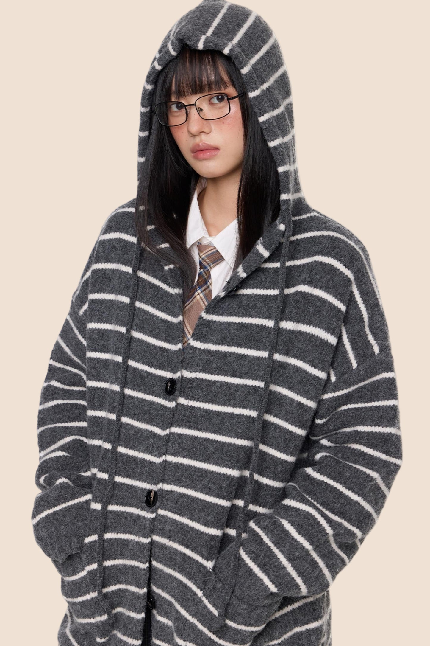 Vintage Hooded Sweater Jacket