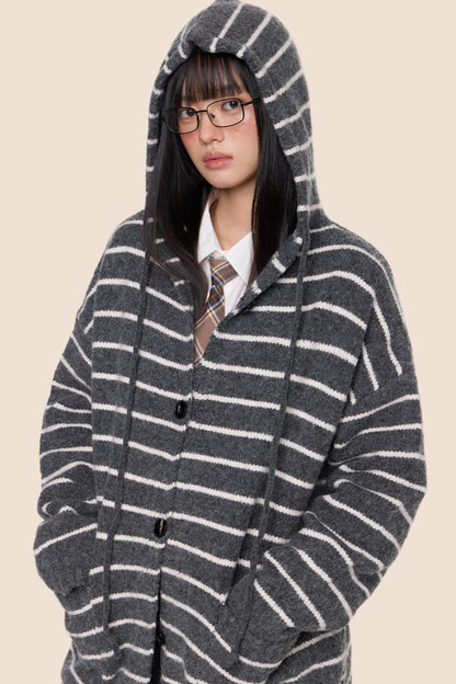 Vintage Hooded Sweater Jacket