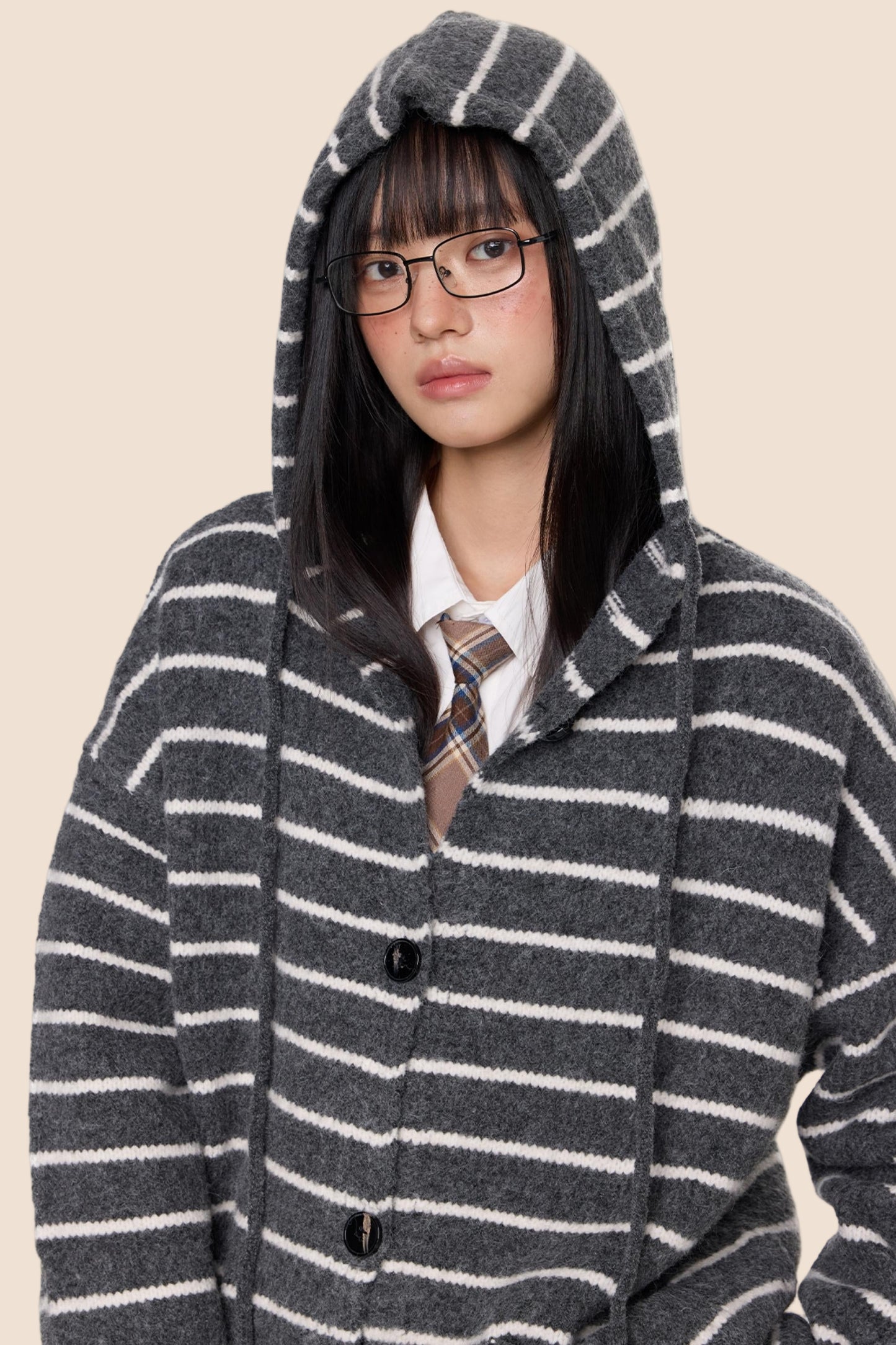 Vintage Hooded Sweater Jacket