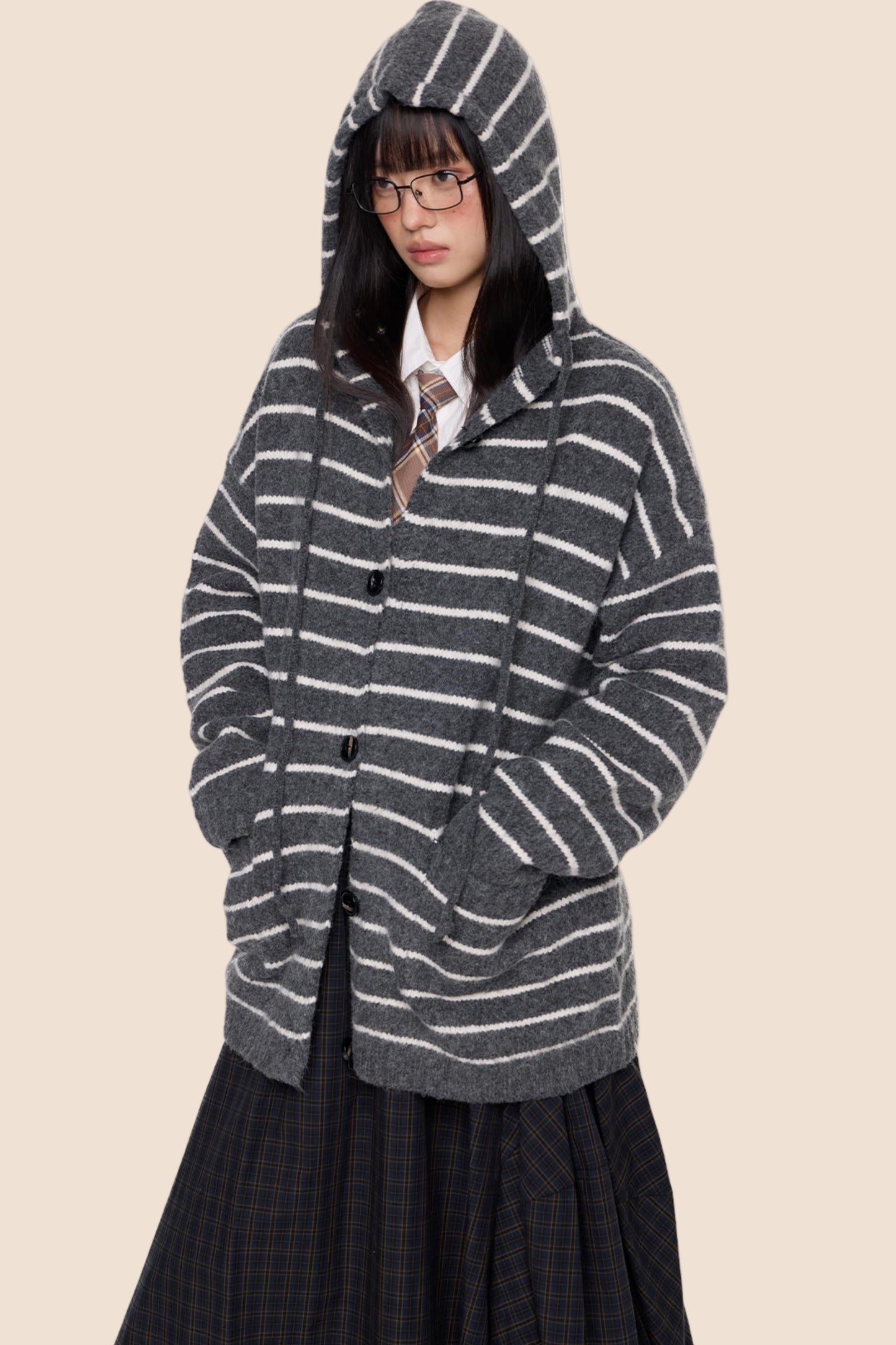 Vintage Hooded Sweater Jacket