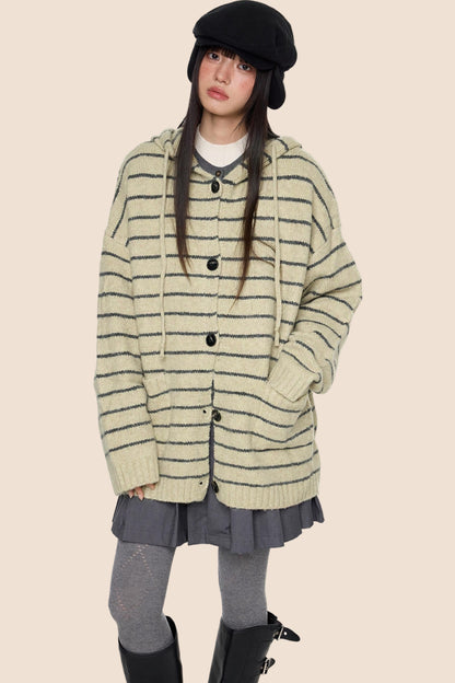 Vintage Hooded Sweater Jacket