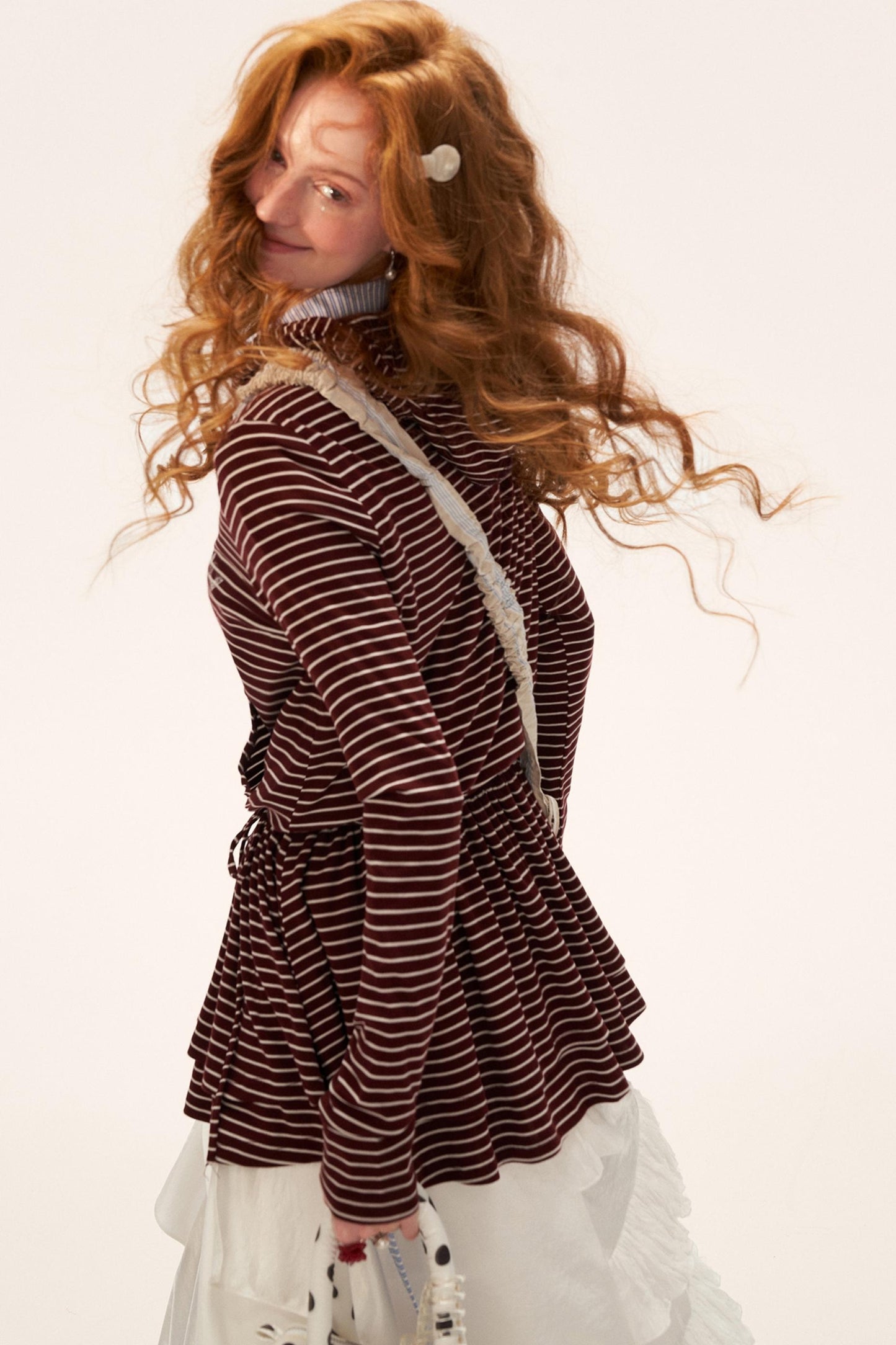 Striped Slimming Long Sleeve Top