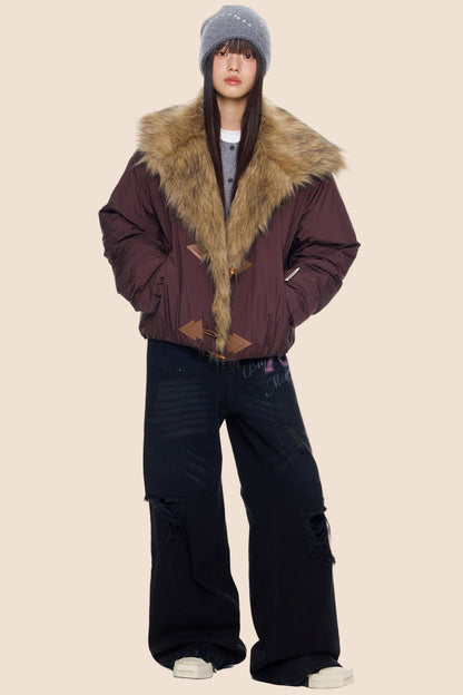 Fur Collar Toggle Jacket