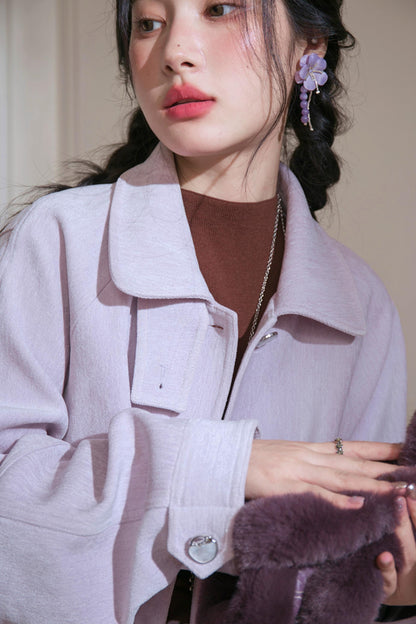 Stand-Up Velvet Chenille Jacket Set