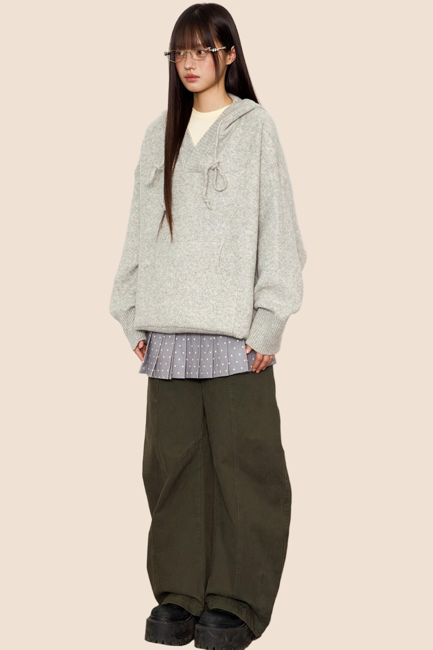 Lazy Vintage V-Neck Knit Sweater