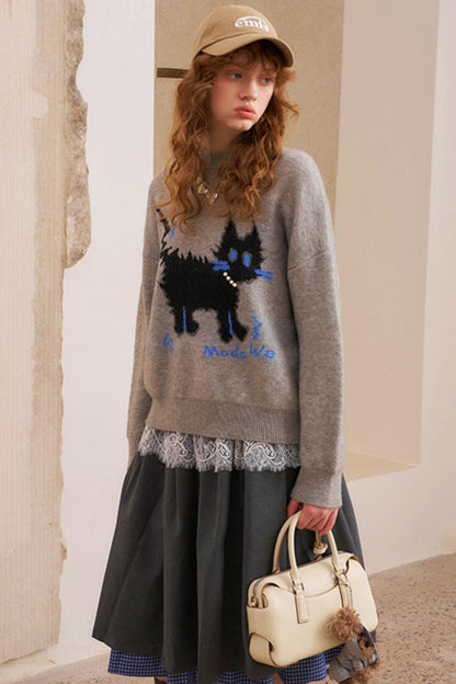 Pearl Kitten Pullover Top