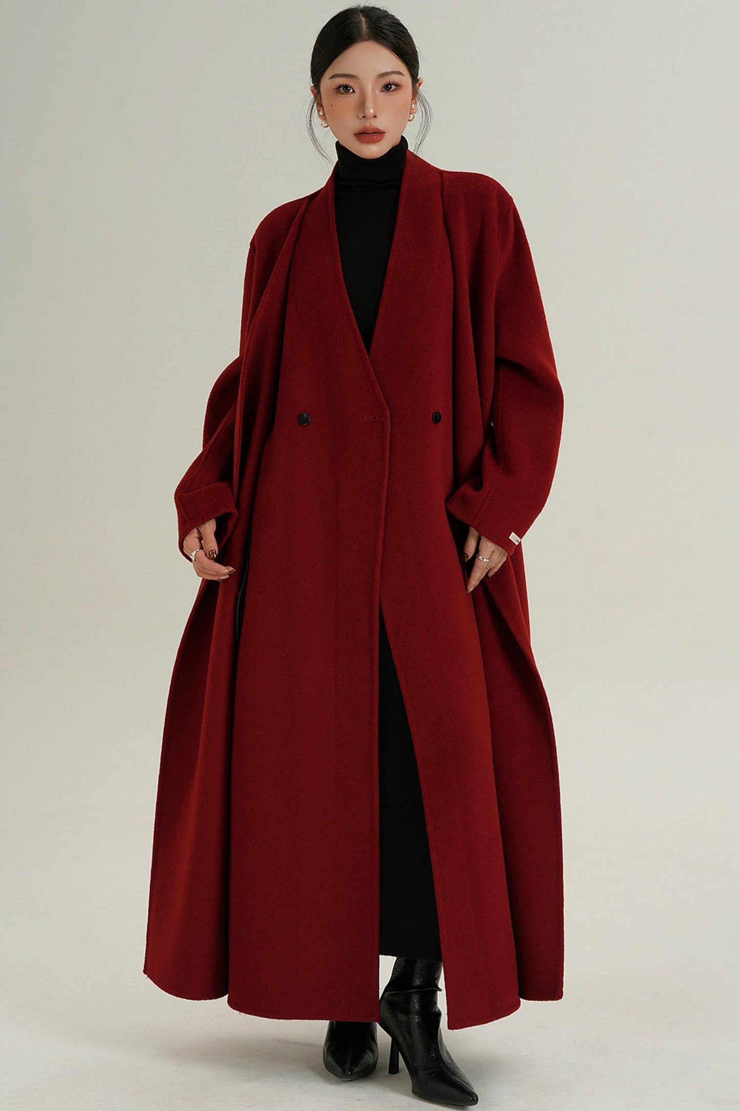 Sophisticated Red Wool Coat