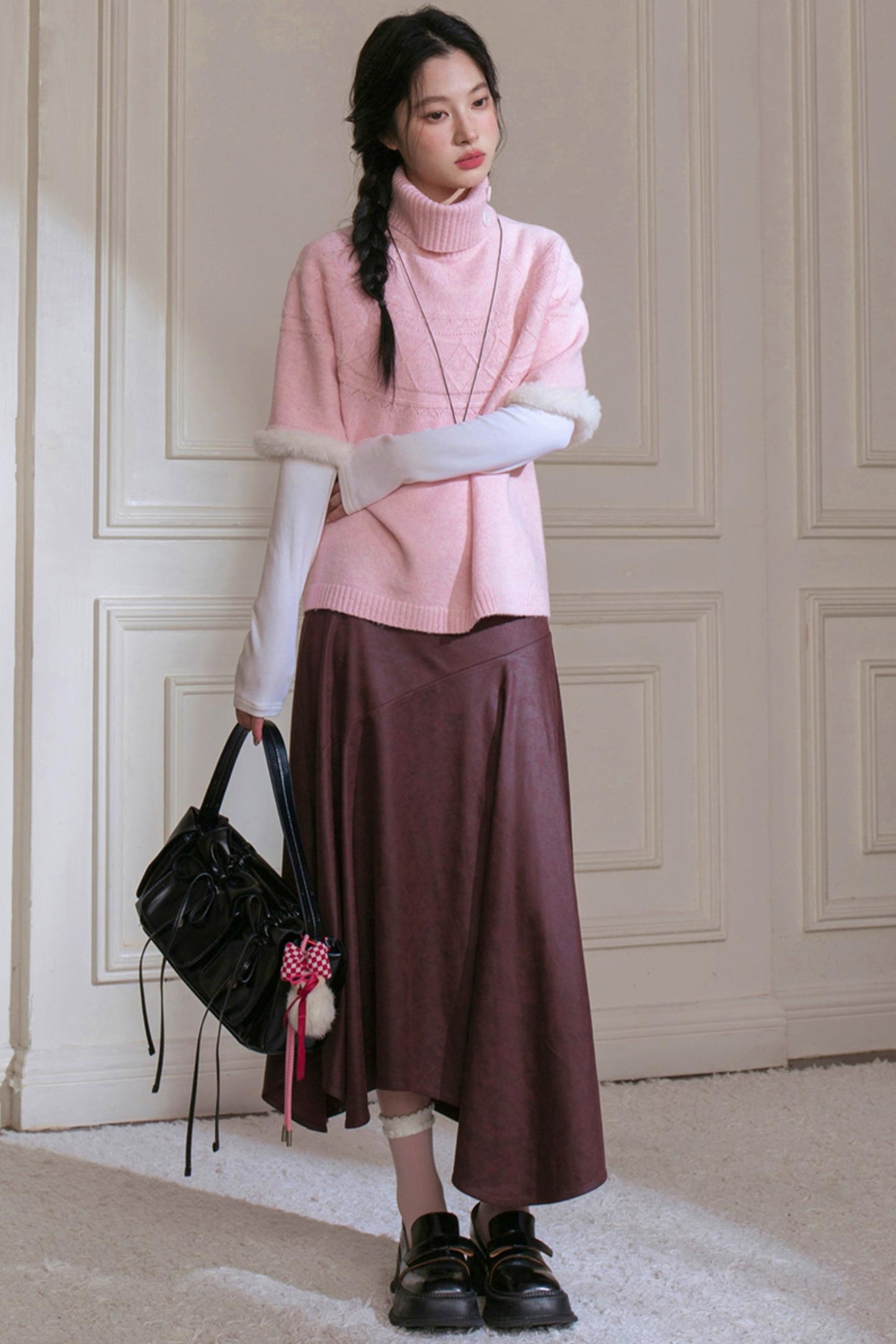 Blended Texture Irregular Skirt