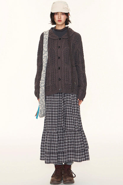 Vintage Petal Collar Cardigan