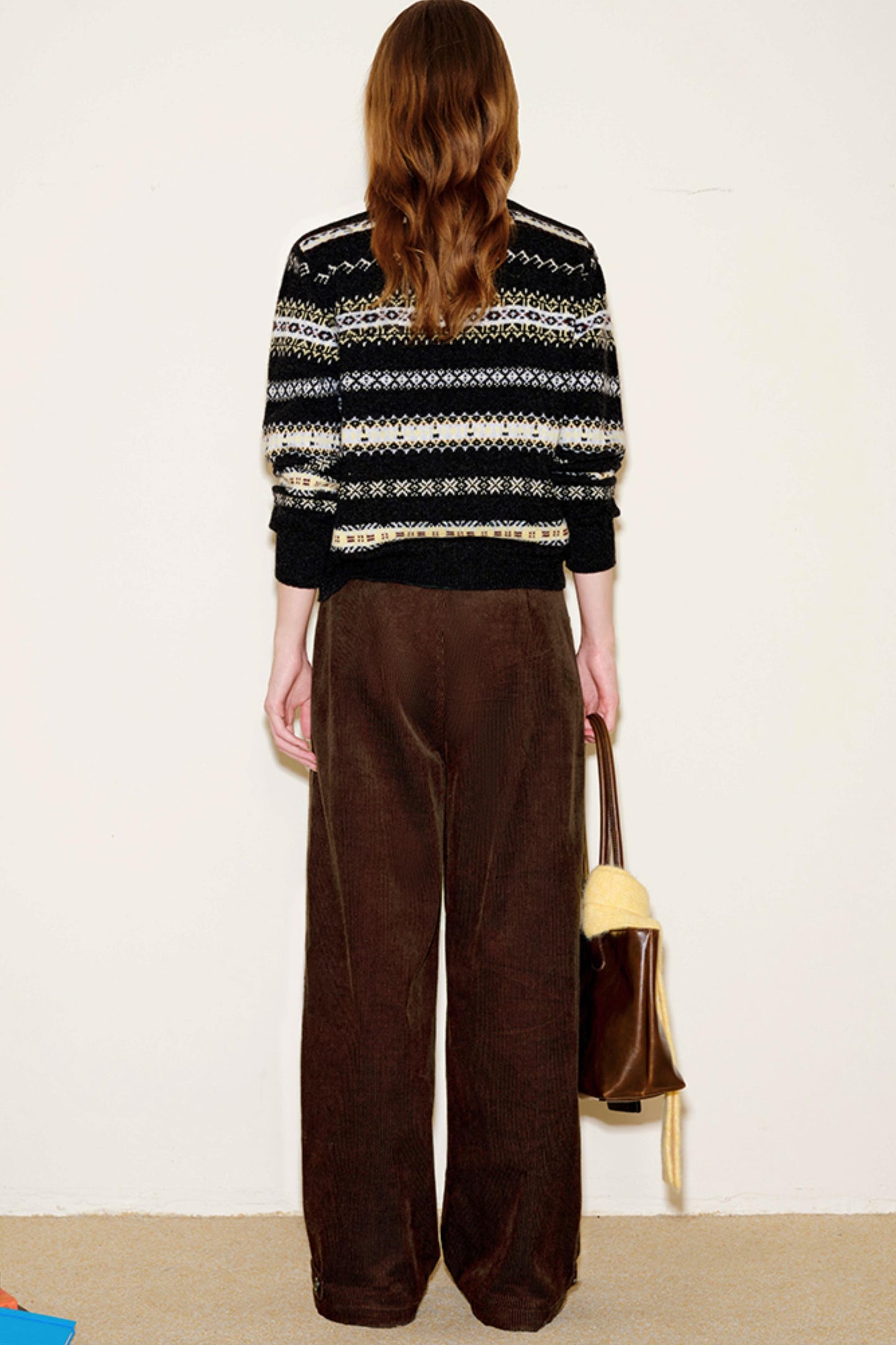 Color-Blocked Fair Isle Wool Sweater