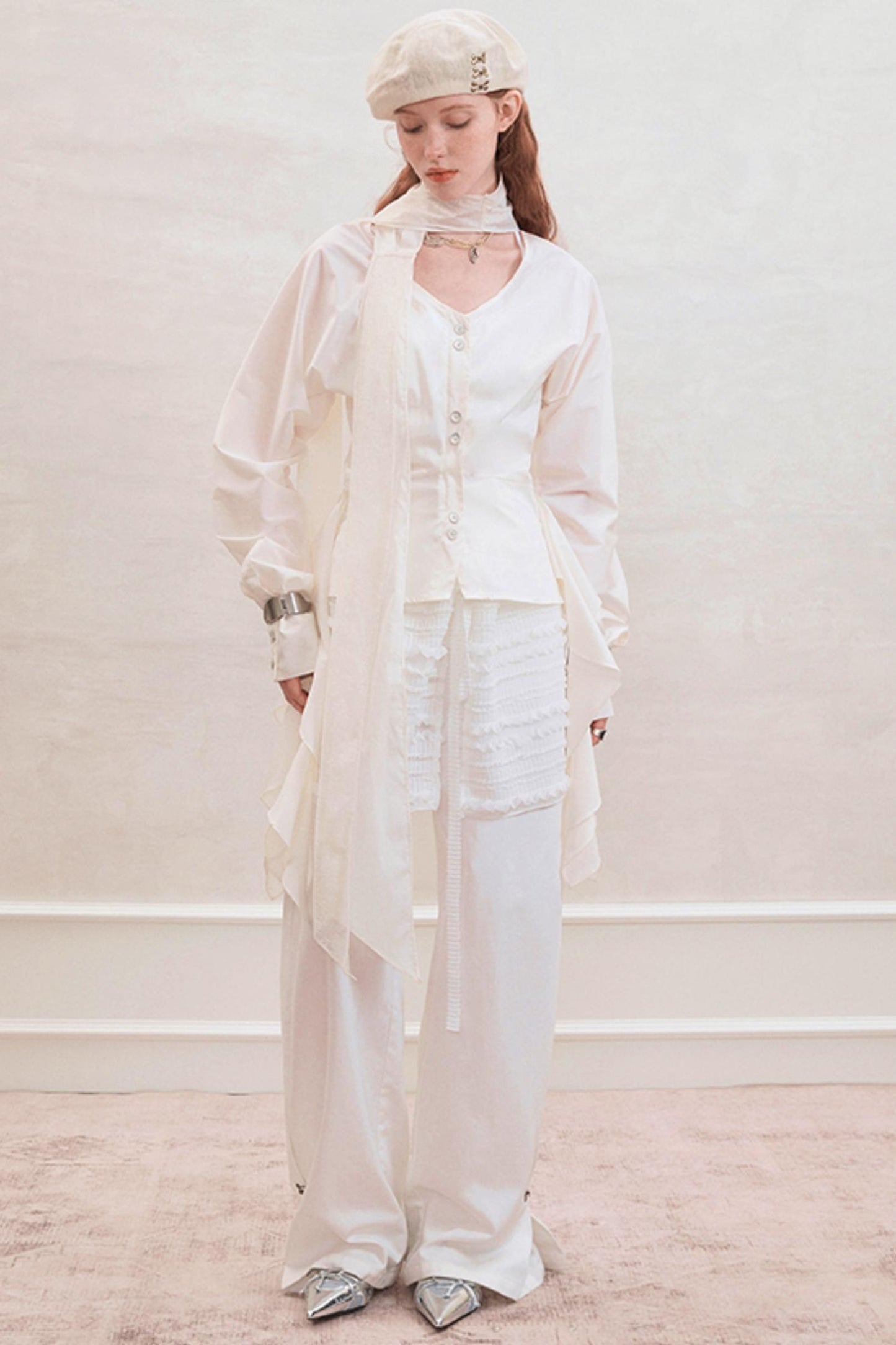 French Style Waist Cinched Shirt Set-Up