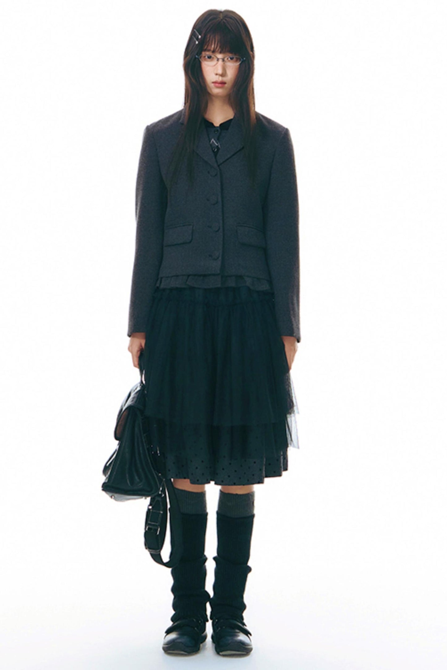 Original Ruffled Woolen Suit Jacket Set-Up