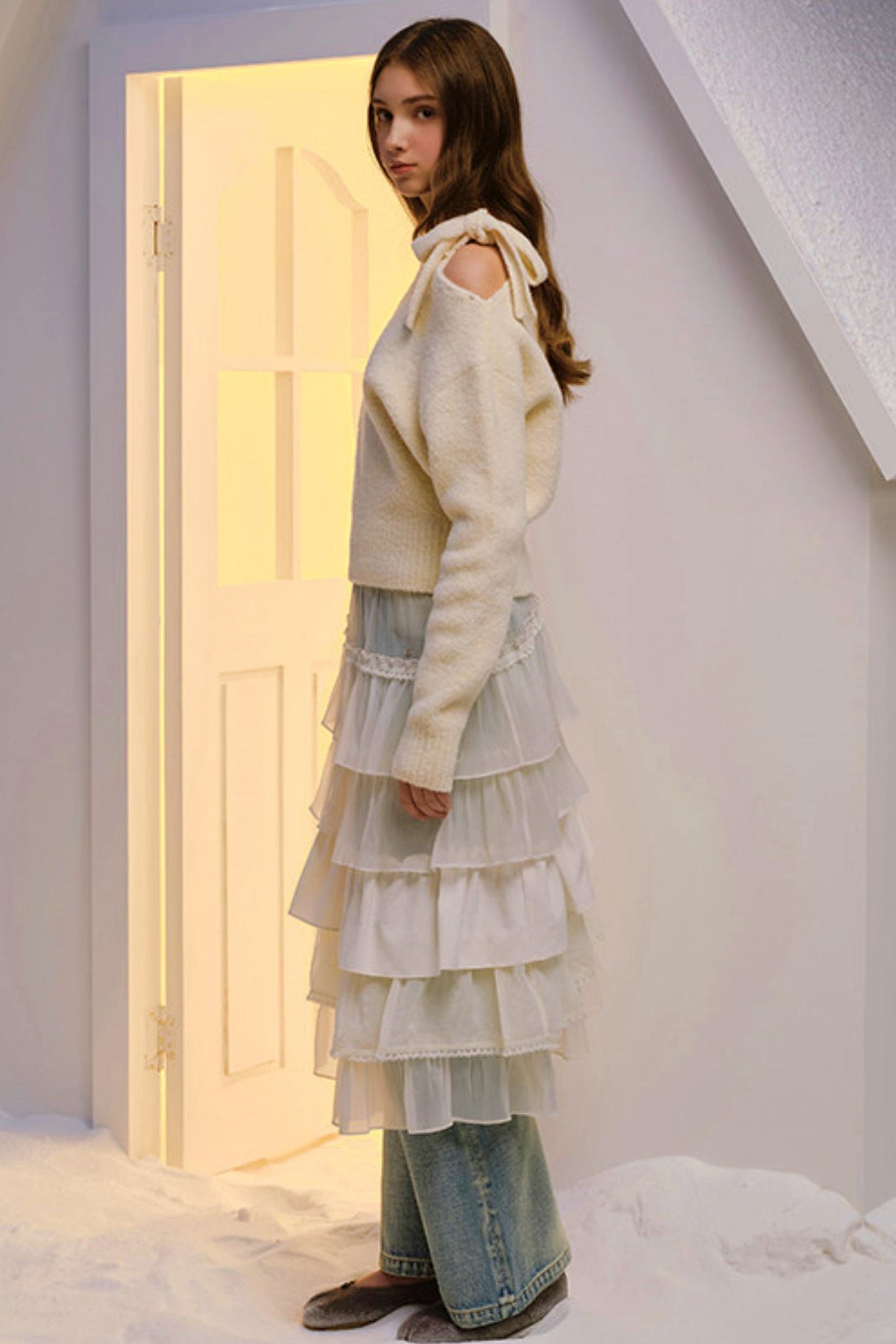 Hand-Dyed French Ruffled Skirt