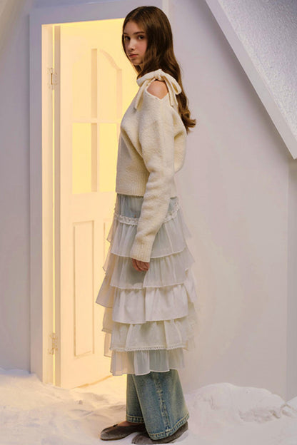 Hand-Dyed French Ruffled Skirt