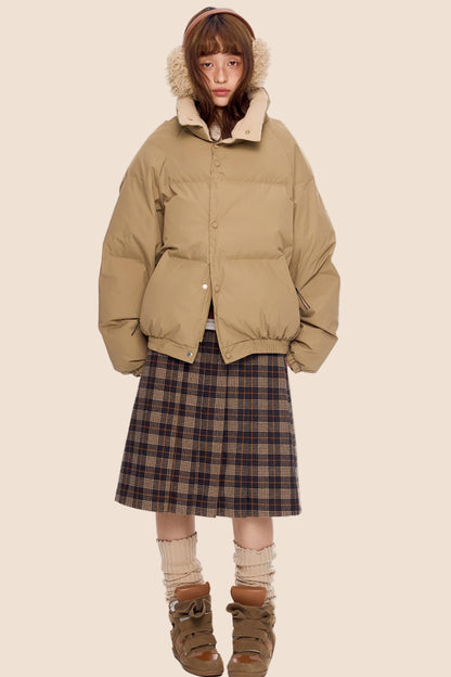 Color-Blocked Cotton Winter Jacket