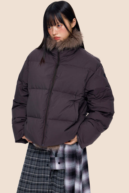 Retro Fur Collar Down Coat