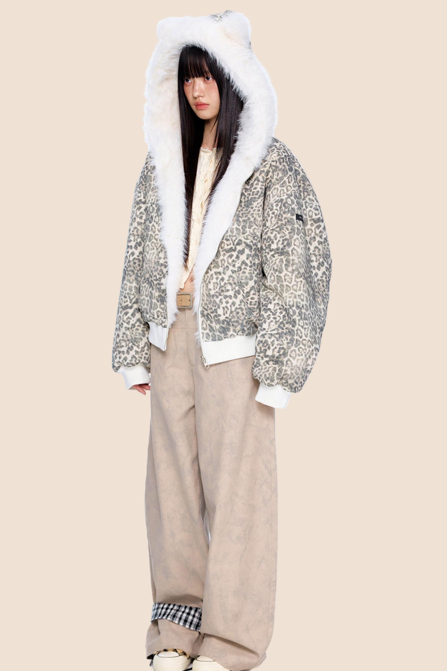 Reversible Leopard Hooded Jacket