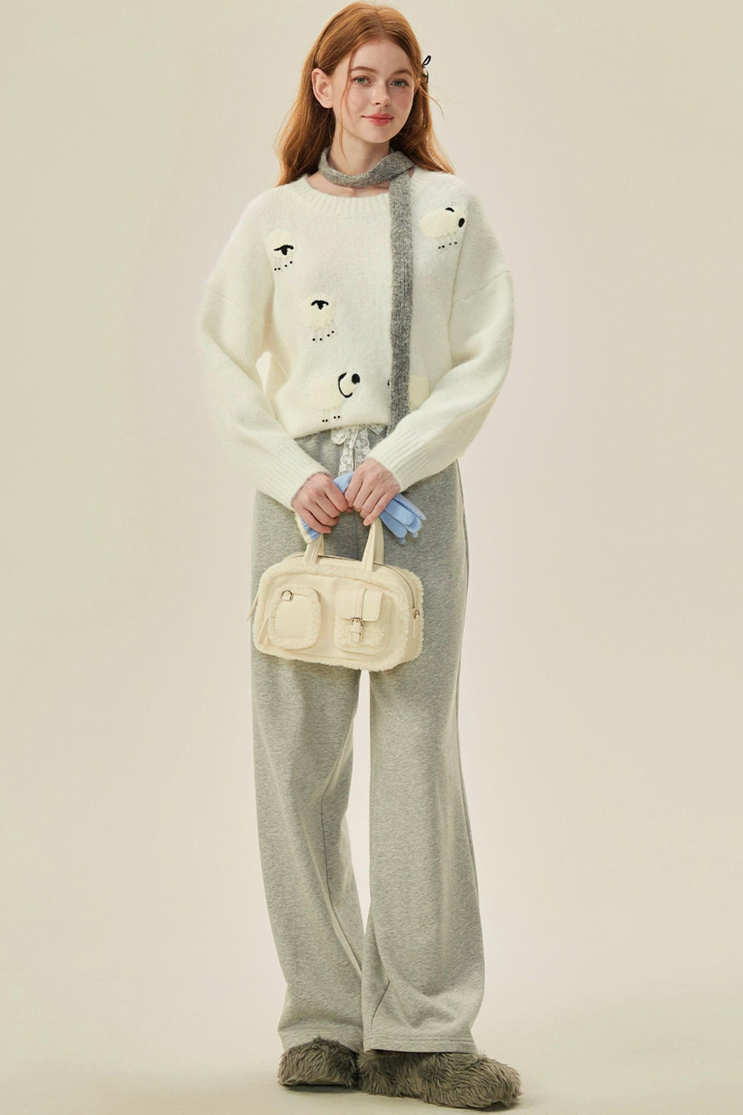 Wool Beaded Knit Sweater