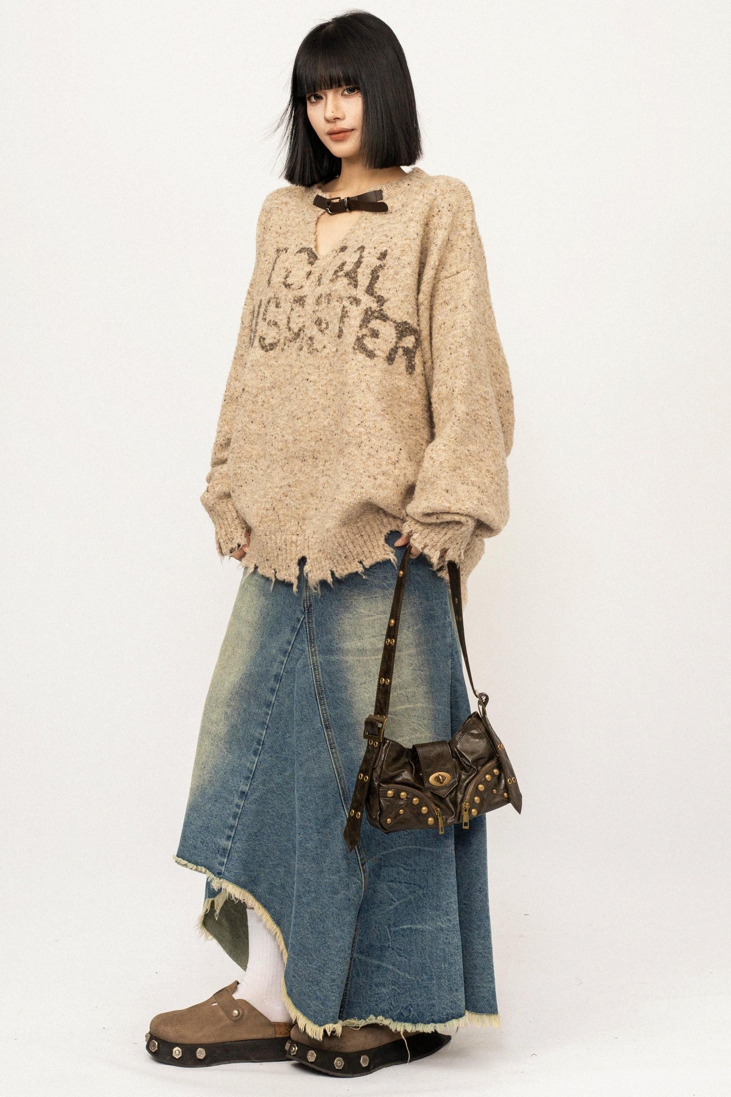 Retro Gray Knitted Sweater