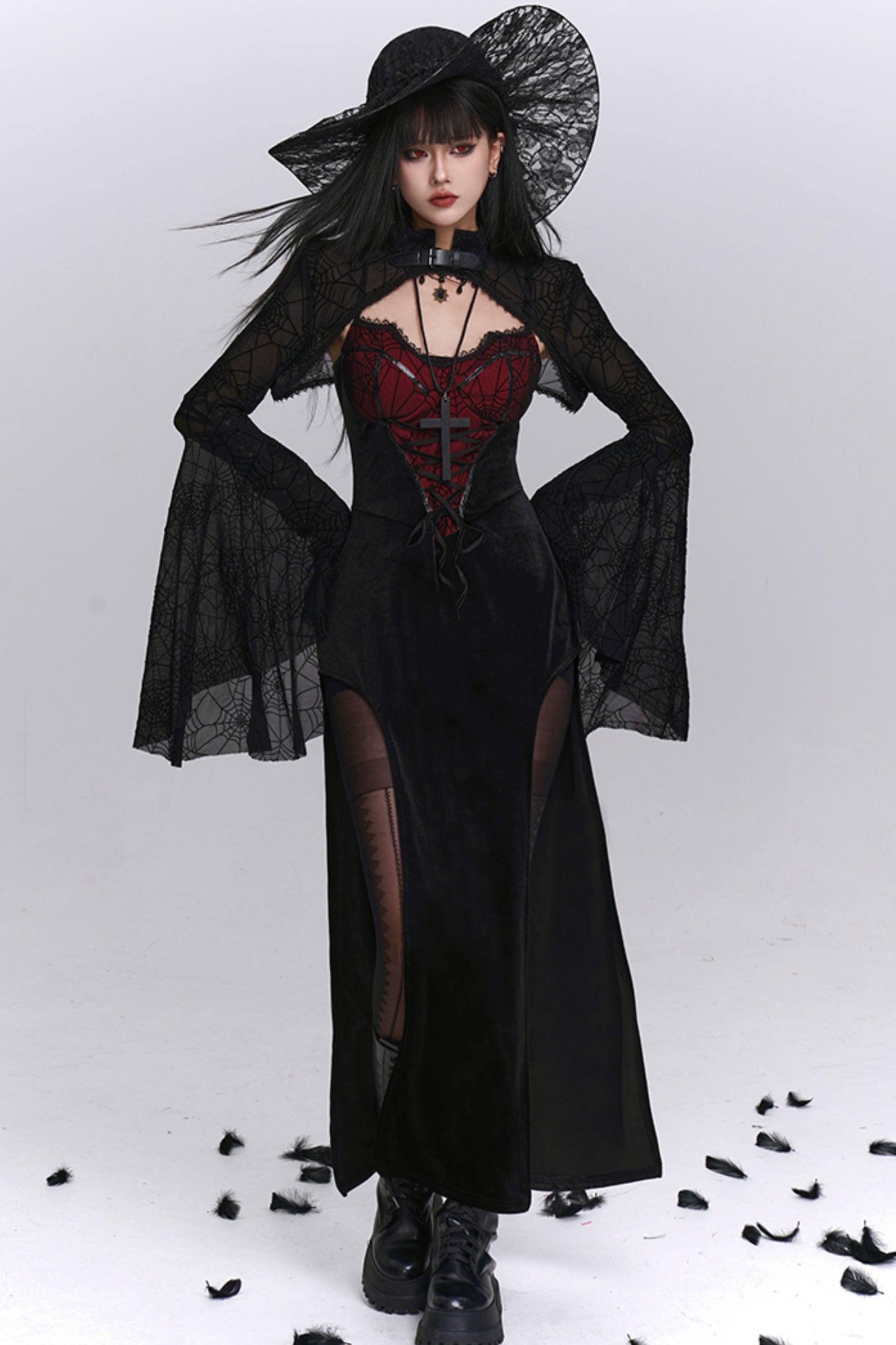 Sexy Gothic Halloween Camisole Dress Set-Up
