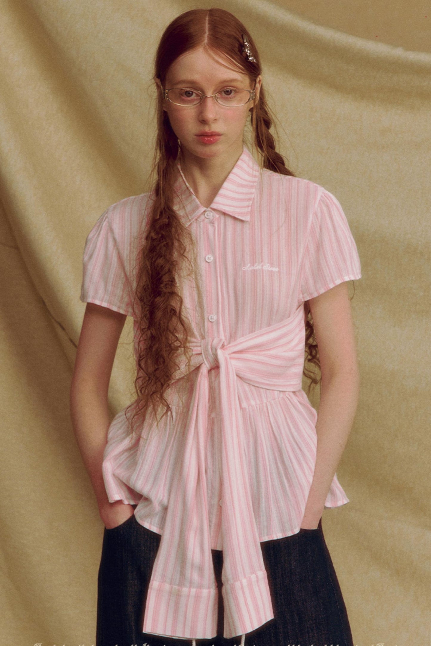 Chic Plaid Bow Tie Blouse