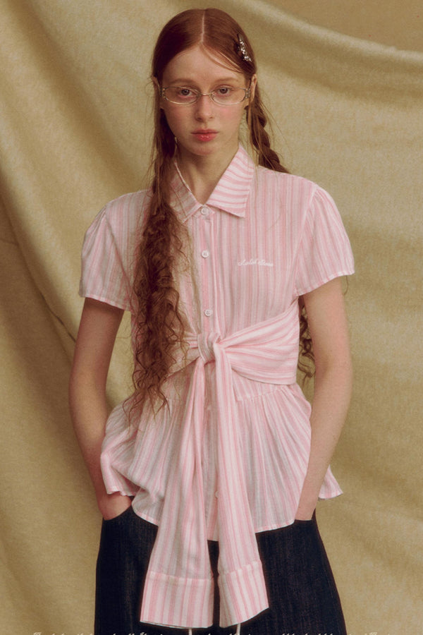 Chic Plaid Bow Tie Blouse