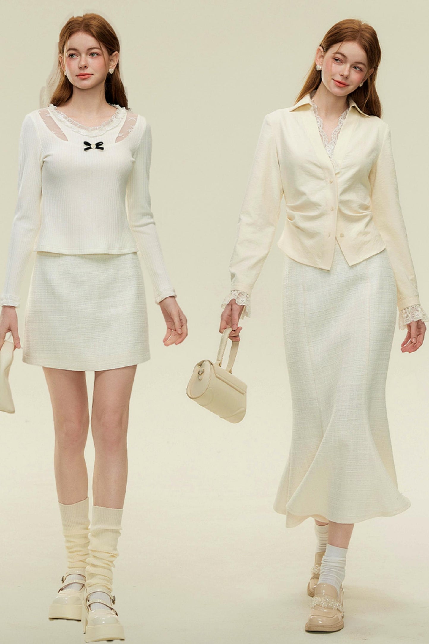 Spring Tweed Jacket & Skirt Set-Up