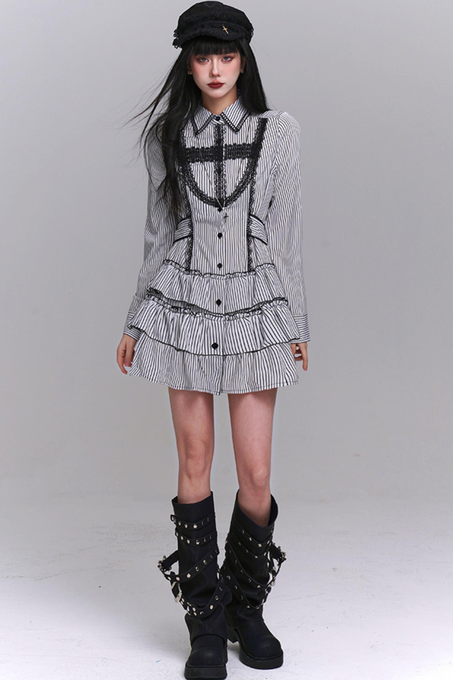 Subkultur Streifenhemdkleid 