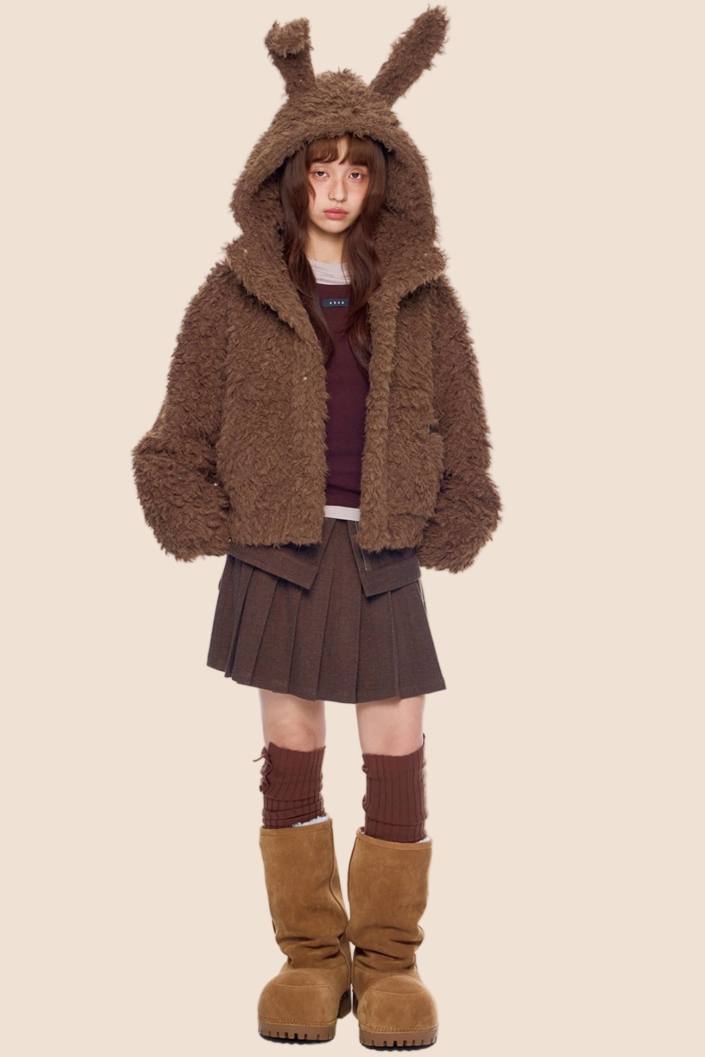 Woolen Pleated Skirt