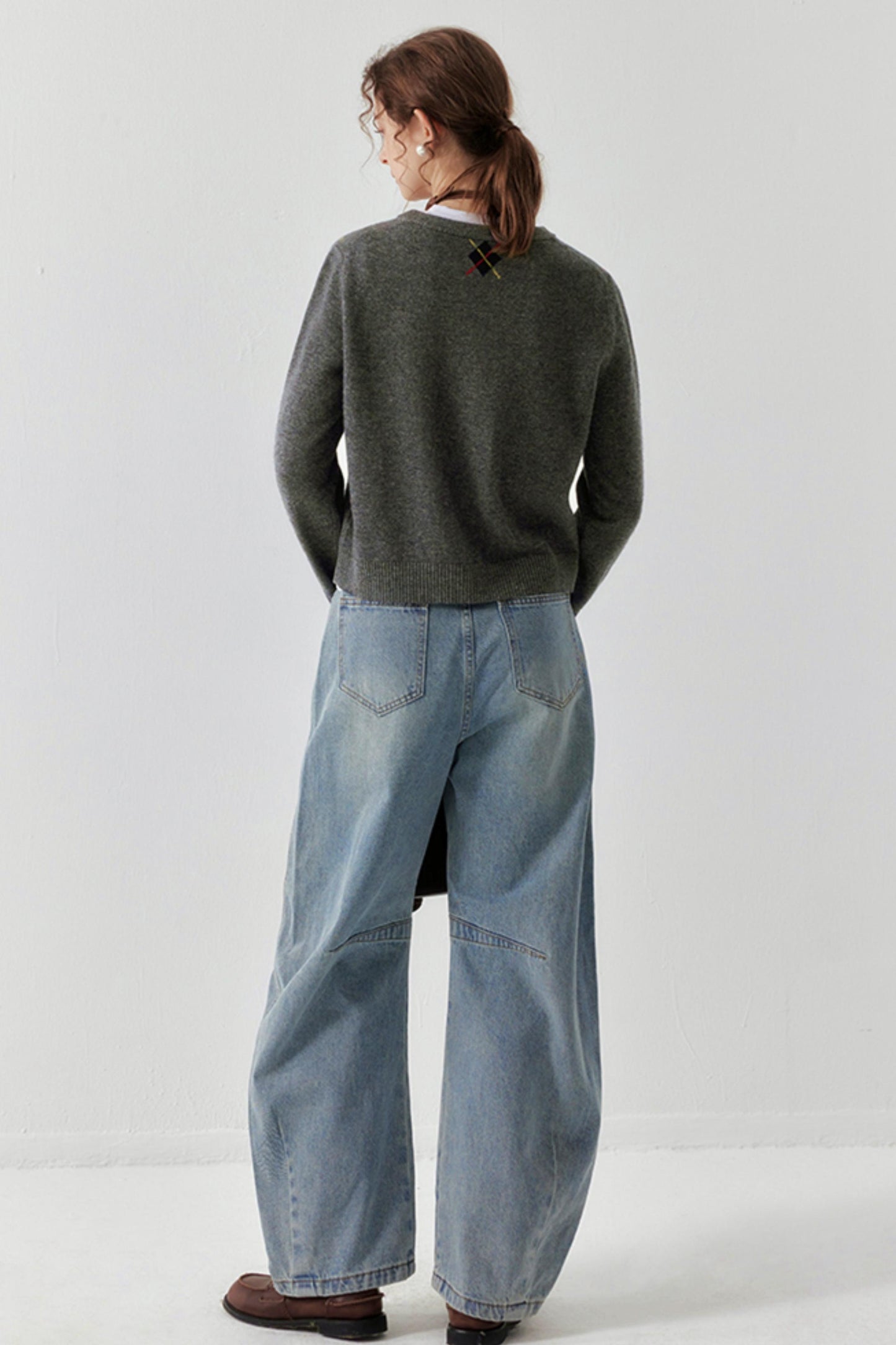 All-Wool Quilted Layering Sweater Cardigan