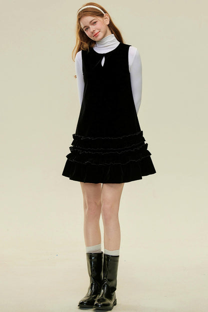 Velvet Lace A-Line Mini Dress