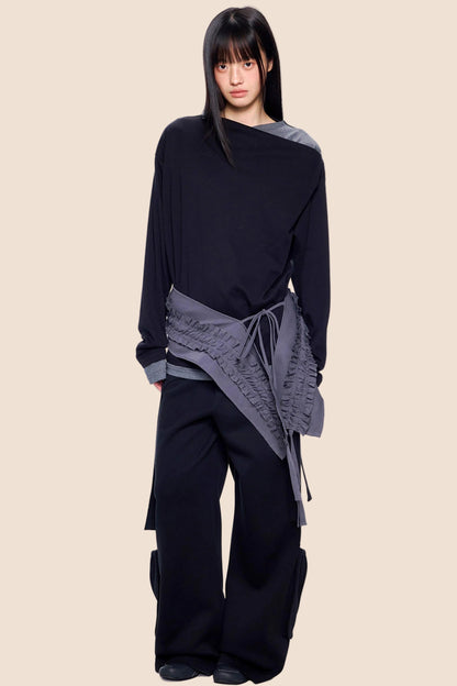 Structured Color-Block Blouse