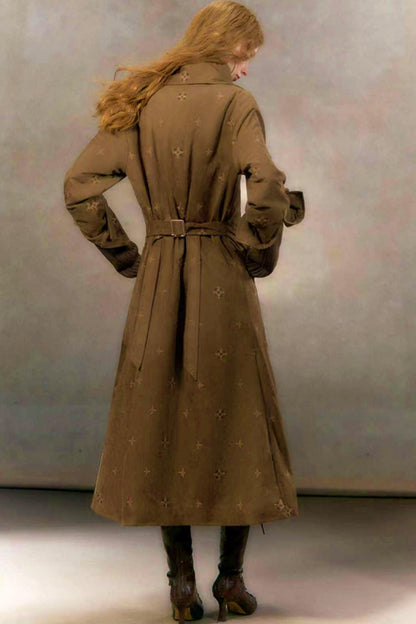 Retro Suede Coat With Fur Collar Set-Up