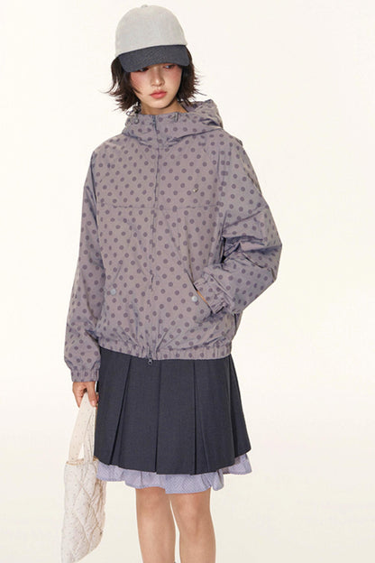 Autumn Polka Dot Hooded Jacket