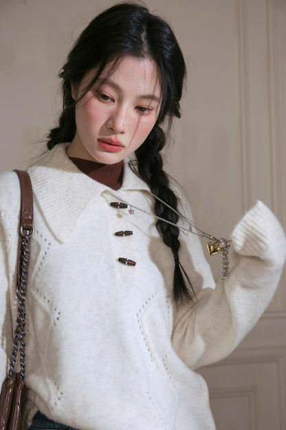 Cream Asymmetrical Sweater