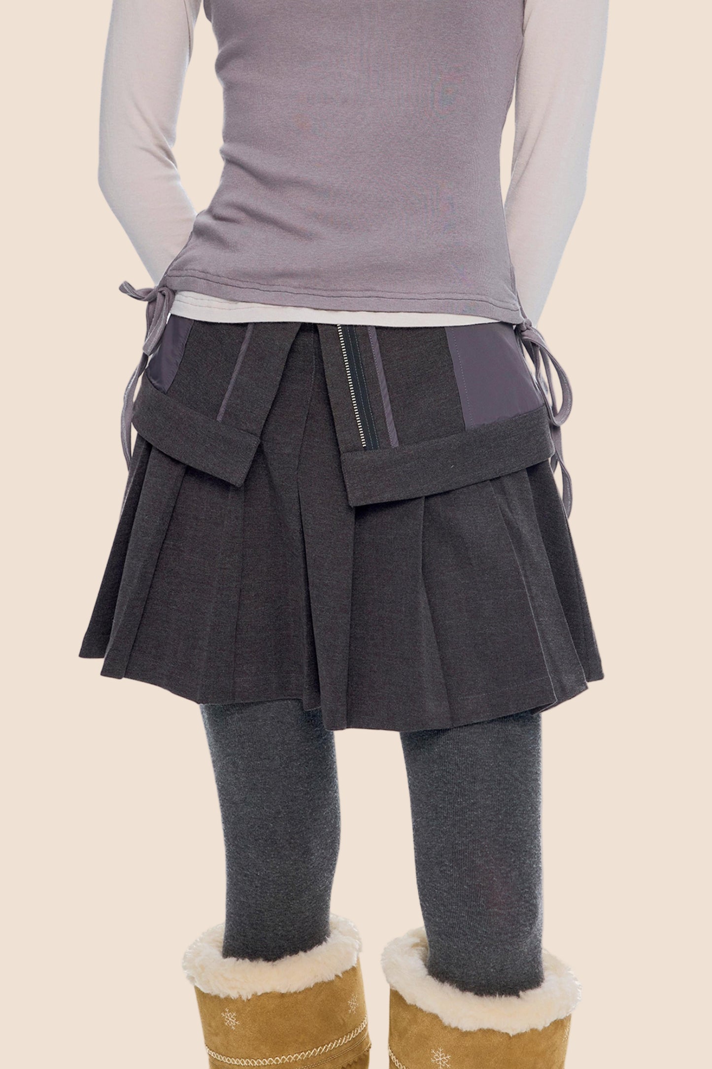 Woolen Pleated Skirt