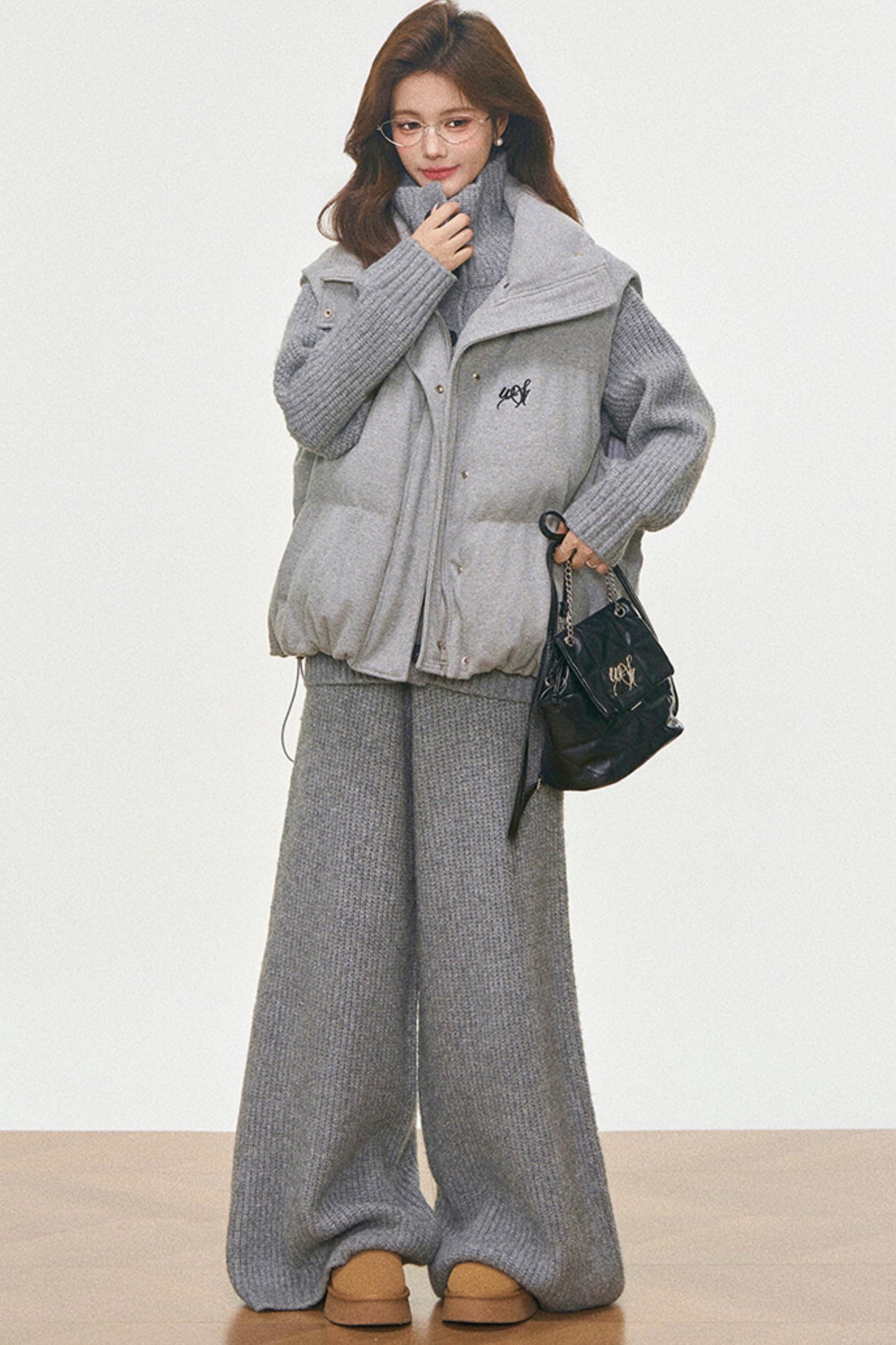 Knitted Vest And Coat Set-Up