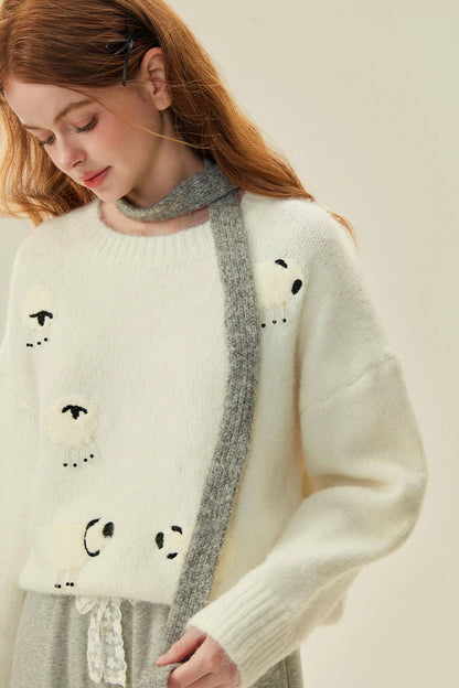 Wool Beaded Knit Sweater